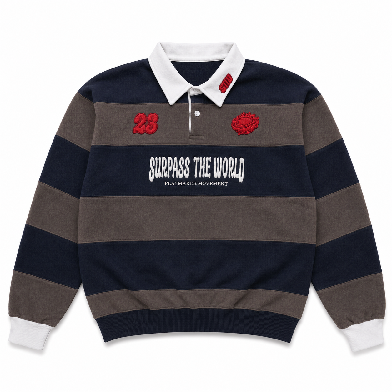 PLAYMAKER RUGBY POLO NAVY/GREY - Surpass The World