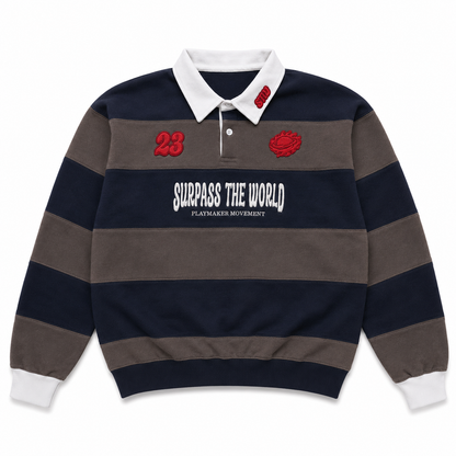 PLAYMAKER RUGBY POLO NAVY/GREY - Surpass The World