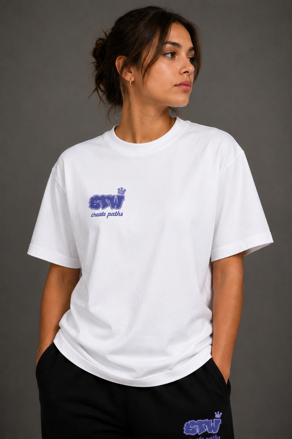 CREATE PATHS TEE WHITE - Surpass The World