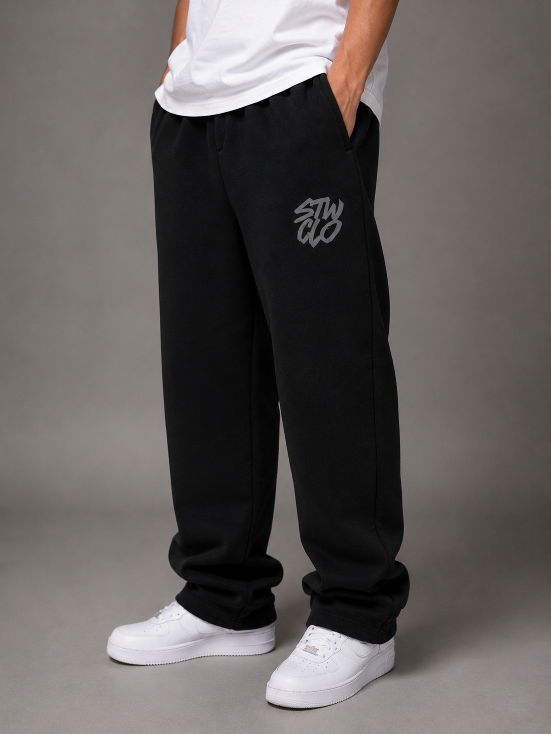RECEIPT OPEN LEG JOGGER BLACK