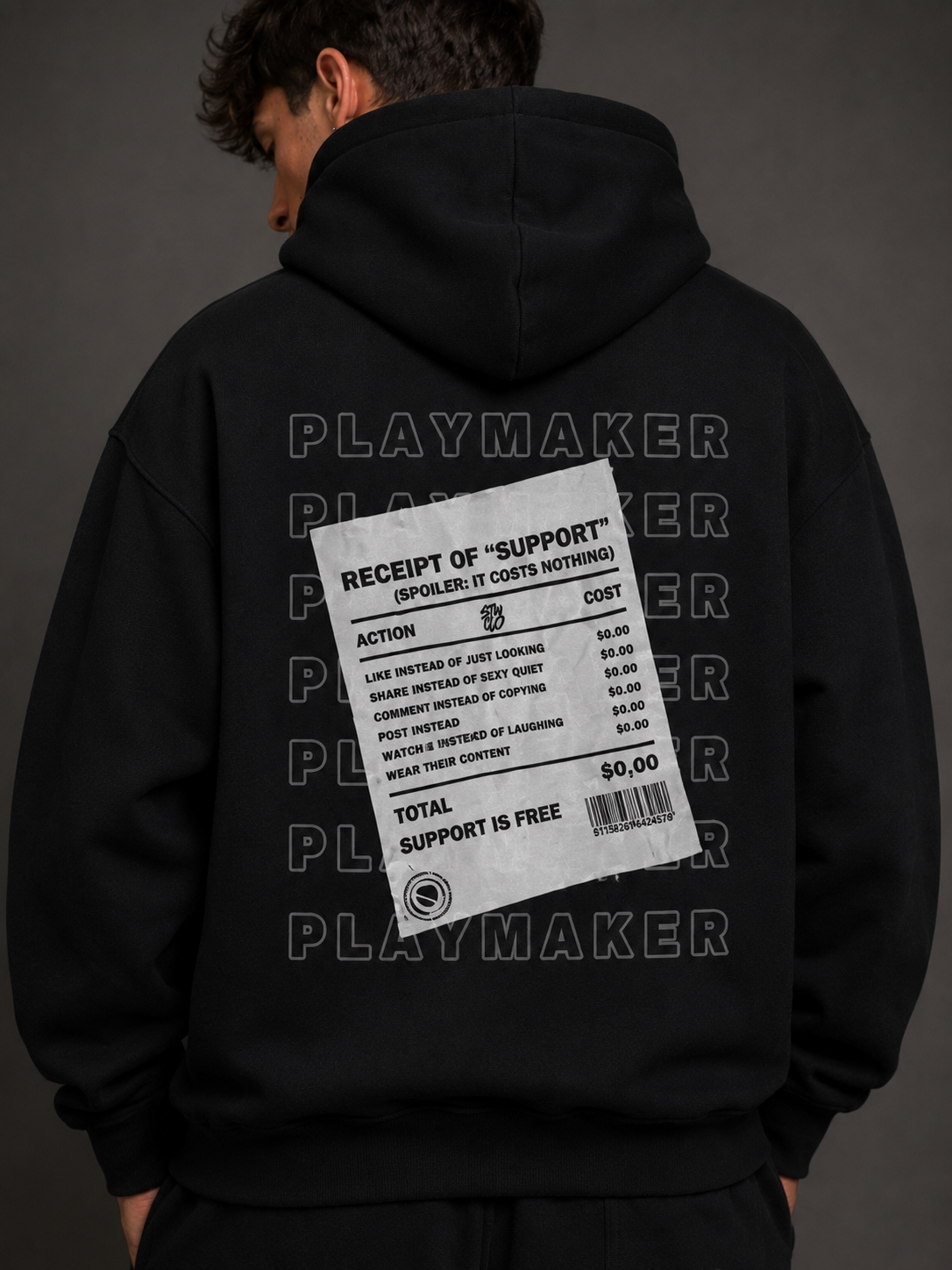 RECEIPT TRACKSUIT BLACK - Surpass The World